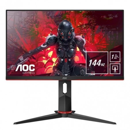 AOC 24G2U-BK - Ecran PC Gamer 24 LED - 1 ms - Dalle IPS - 144 Hz - FreeSync - DisplayPort-HDMI - Noir-Rouge