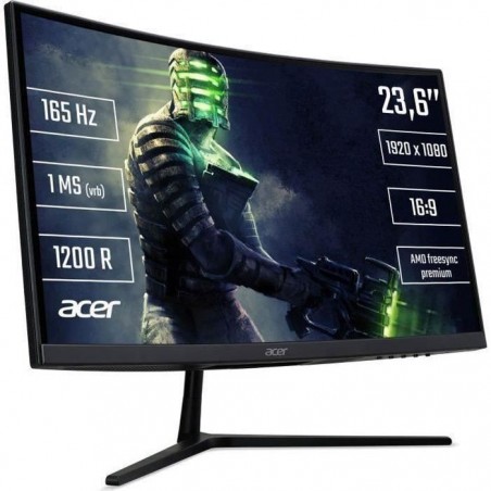 Ecran PC Gamer Incurvé - ACER - Nitro EI242QRPbiipx - 23,6 FHD - Dalle VA - 1ms - 165Hz - 2xHDMI-DisplayPort - AMD FreeSync