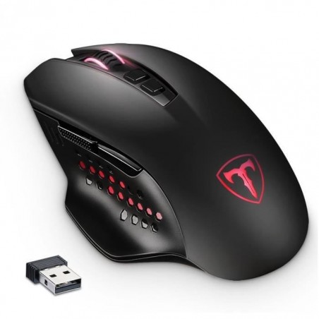 2.4G Souris Gaming sans fil 7-bouton Souris de Jeu avec DPI réglable(800, 1200, 1600, 2000, 4800) pour Gamers--Noir
