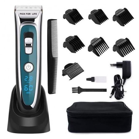 Tondeuse Cheveux Professionnelle Tondeuse Barbe Electrique avec Ecran LCD Sans Fil Rechargeable pour Enfants Adultes Personnes