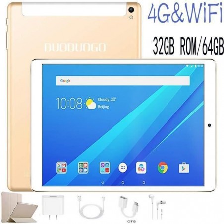 Tablette Tactile 10,1 HD, 4G-WIFI 3Go RAM + 32Go ROM 8500mAh Android 8.1 8MP Caméra OTG Dual SIM Call Tablette tablettes 4g (Or)