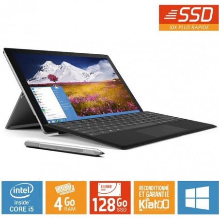 Tablette tactile MICROSOFT SURFACE pro 3 core i5 4 go ram 128 go disque dur SSD