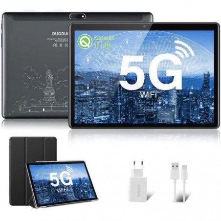 5G Tablette Tactile 10 pouces Android 11 4Go + 64Go-128G 5G WiFi Ordinateur 2 En 1-Tape C-Tablette Pas cher-NETFILX -GRIS