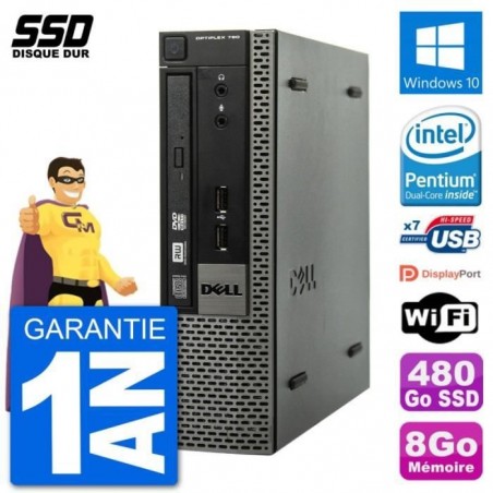 Ultra Mini PC Dell Optiplex 790 USFF G640 RAM 8Go SSD 480Go Windows 10 Wifi