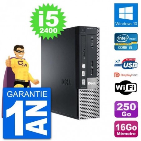 Ultra Mini PC Dell 790 USFF i5-2400 RAM 16Go Disque Dur 250Go Windows 10 Wifi