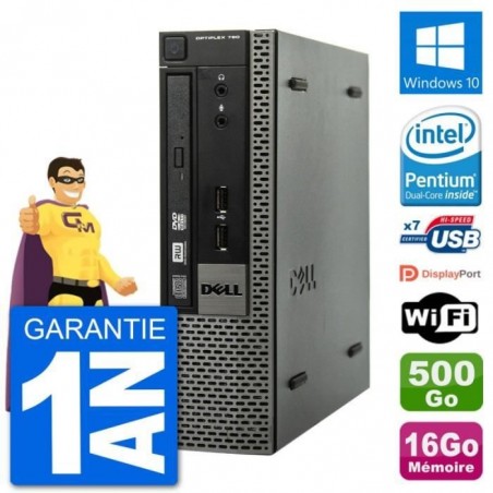 Ultra Mini PC Dell Optiplex 790 USFF G640 RAM 16Go Disque 500Go Windows 10 Wifi