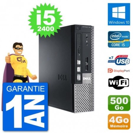 Ultra Mini PC Dell 790 USFF i5-2400 RAM 4Go Disque Dur 500Go Windows 10 Wifi