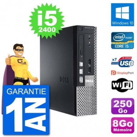 Ultra Mini PC Dell 790 USFF i5-2400 RAM 8Go Disque Dur 250Go Windows 10 Wifi