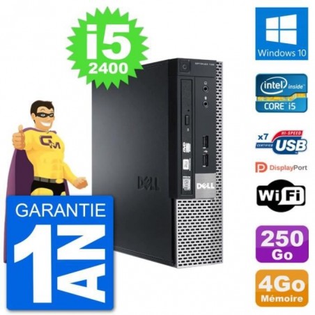 Ultra Mini PC Dell 790 USFF i5-2400 RAM 4Go Disque Dur 250Go Windows 10 Wifi