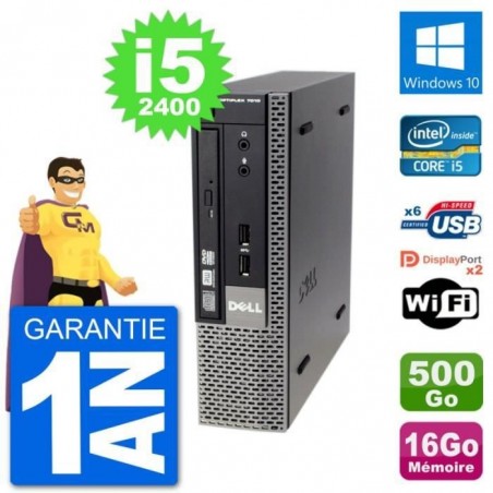 Ultra Mini PC Dell 7010 USFF i5-2400 RAM 16Go Disque Dur 500Go Windows 10 Wifi