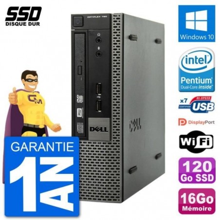 Ultra Mini PC Dell Optiplex 790 USFF G640 RAM 16Go SSD 120Go Windows 10 Wifi