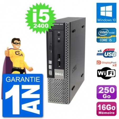 Ultra Mini PC Dell 7010 USFF i5-2400 RAM 16Go Disque Dur 250Go Windows 10 Wifi