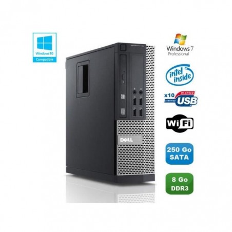 PC DELL Optiplex 790 SFF Intel Pentium G840 2.8Ghz 8Go DDR3 250Go WIFI Win 7 Pro