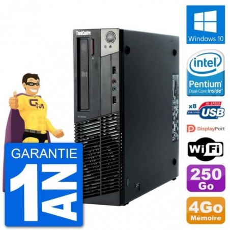 PC Lenovo M92p SFF Intel G630 RAM 4Go Disque Dur 250Go Windows 10 Wifi