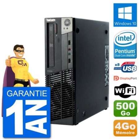 PC Lenovo M92p SFF Intel G630 RAM 4Go Disque Dur 500Go Windows 10 Wifi