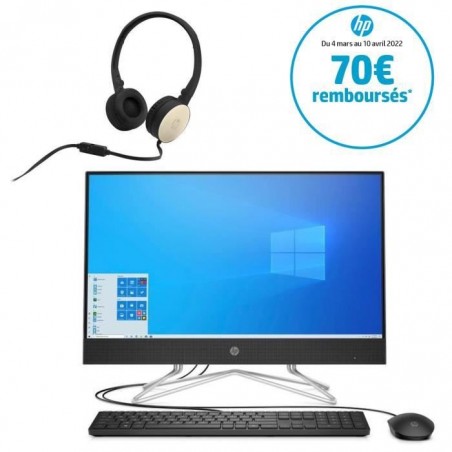 Ordinateur Tout-en-un - HP 24-df0137nf - 23,8 - Core i3-1005G1 - RAM 8Go - Stockage 256Go - Windows 10 + Casque filaire