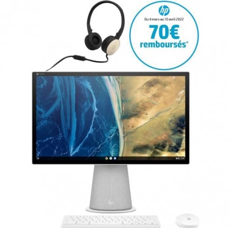 PC All in One Chromebase HP22-aa0002nf - 22 FHD - Core i3-10110U - RAM 4 Go - Stockage 256 Go - Chrome 64 + Casque filaire