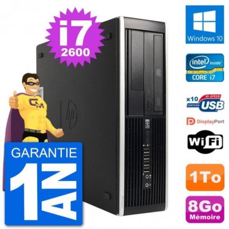 PC HP Compaq 6200 Pro SFF Intel i7-2600 RAM 8Go Disque Dur 1To Windows 10 Wifi