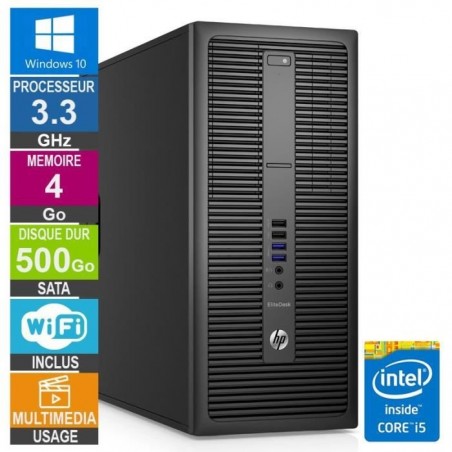 PC HP EliteDesk 800 G2 TWR i5-6400 3.30GHz 4Go-500Go Wifi W10