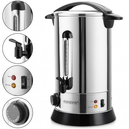 Distributeur de boissons chaudes 20 L 1650 W acier inoxydable Marmite vin chaud chocolat Robinet couvercle verrouillable