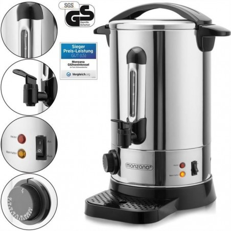 Distributeur de boissons chaudes 6,8L 950 W en acier inoxydable Marmite vin chaud chocolat Robinet couvercle verrouillable