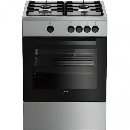 Beko FSG62000DX, Cuisinière, Acier inoxydable, Rotatif, Devant, émail, Cuisinière à gaz