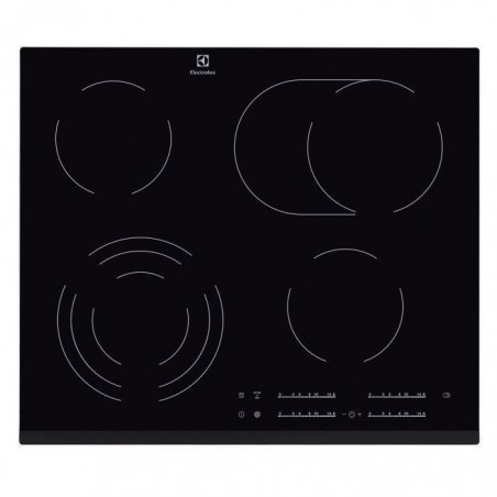 SHOT CASE - ELECTROLUX EHF6547FOK Table de cuisson vitrocéramique - 4 zones - 7100W - L59 x P52cm - Revetement verre - Noir