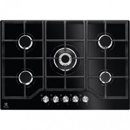 KGG7536K - plaque de cuisson gaz 74cm 5 feux 10900w verre noir - ELECTROLUX