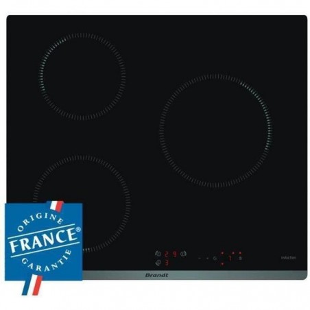 SHOT CASE - BRANDT BPI6310B - Table de cuisson induction - 3 zones - 4600W - L58 x P51cm - Revetement verre - Noir