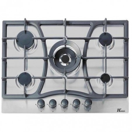 Plaque de cuisson gaz HUDSON - 5 feux - 70cm - HTGBF 5I - Inox