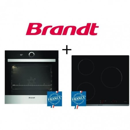 PACK CUISSON BRANDT - BXP5560X Four chaleur tournante + BPI6310B Table de cuisson induction Pack encastrable