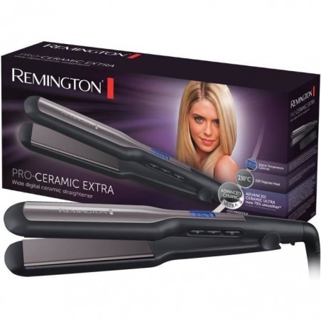 Remington S5525 Fer à Lisser, Lisseur Plaques Flottantes XL Advanced Ceramic, Température Modulable, Lissage Facile