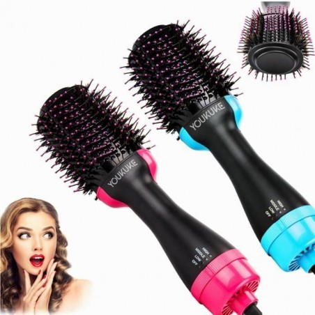 Brosse Soufflante,Brosse Sche-cheveux,1000W Brush-Peigne Lissante Chauffante Ionique- Peut Faire les Cheveux Bouclés-Lissés -