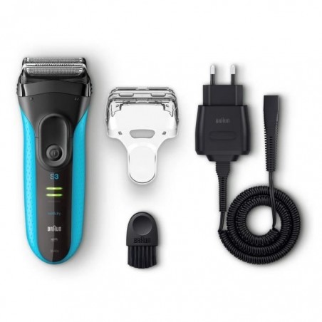 BRAUN Rasoir électrique Series 3 ProSkin 3040s Wet & Dry rechargeable - Bleu