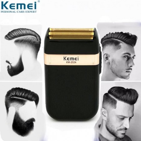 Kemei rasoir électrique pour hommes double lame étanche alternative rasoir sans fil USB Rechargeable rasoir tondeuse barbier