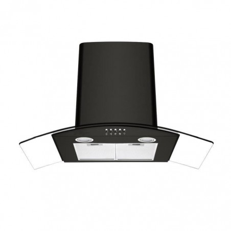 CIARRA Hotte aspirante 90cm Noir Cuisine -550m3-h -56db -éclairage LED -3 Vitesses -Extra & Recirculation -Décorative Pyramide