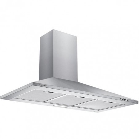 CIARRA Hotte Murale 90cm - 380 m³-h -3 Vitesses -Eclairage LED - Evacuation & Recyclage - Filtres à graisse alu lavable - Inox