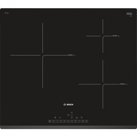 BOSCH PIJ631FB1E - Table de cuisson à Induction - 3 zones - 7400W - L59,2 x P52,2cm - Revêtement verre - Noir