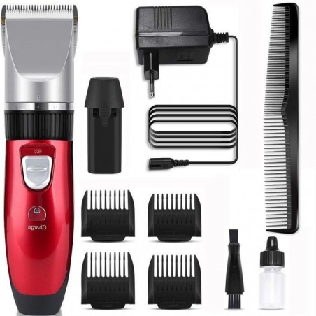 Tondeuse cheveux sans fil rechargeable Rasoir Electrique Professionnelles Rasage de Cheveux de Barbe avec 4 Peigne pr Enfant,