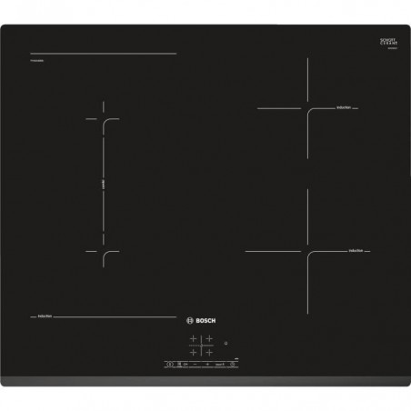 BOSCH PVS631BB5E Table induction 60 cm - Affichage digital - Commande TouchSelect (+--) - Devant biseauté - 4 foyers